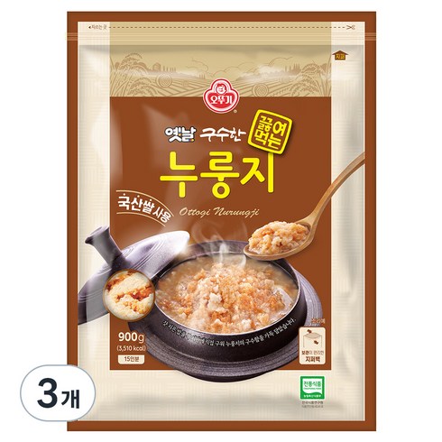 오뚜기 구수한 끓여먹는 누룽지, 3개, 900g