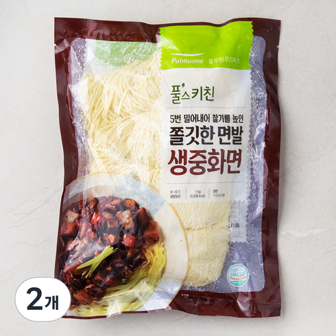 생면쟁이 - 풀무원 풀스키친 생중화면, 1kg, 2개