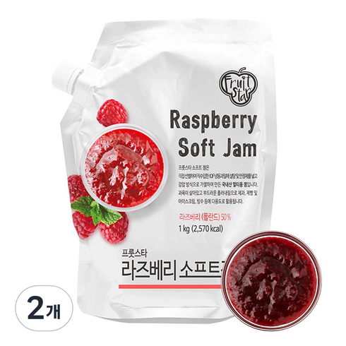 라즈베리리플잼 - 자미원 라즈베리 소프트 잼, 1kg, 2개