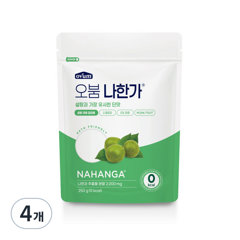 나한과 - 오붐 나한가 설탕 대체재, 250g, 4개