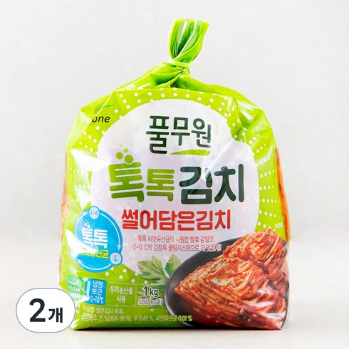 풀무원톡톡김치 - 풀무원 톡톡 썰은김치, 1kg, 2개