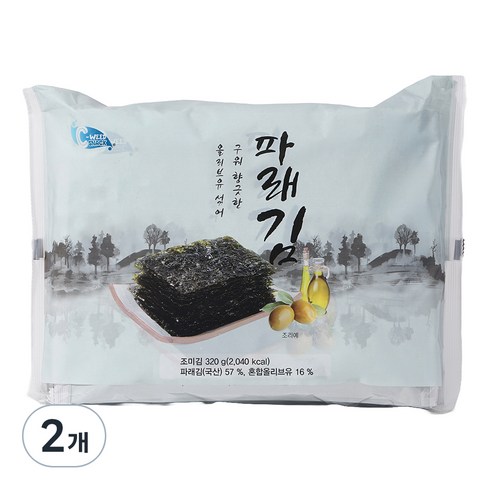 파래김 - 예맛 올리브유 섞어 구워 향긋한 파래김, 320g, 2개