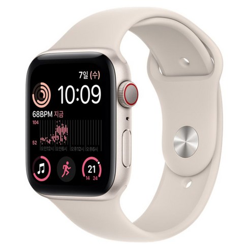 Apple 2022 애플워치 SE 2세대 알루미늄 케이스, 40mm, GPS, 스타라이트 / 스타라이트 스포츠 밴드