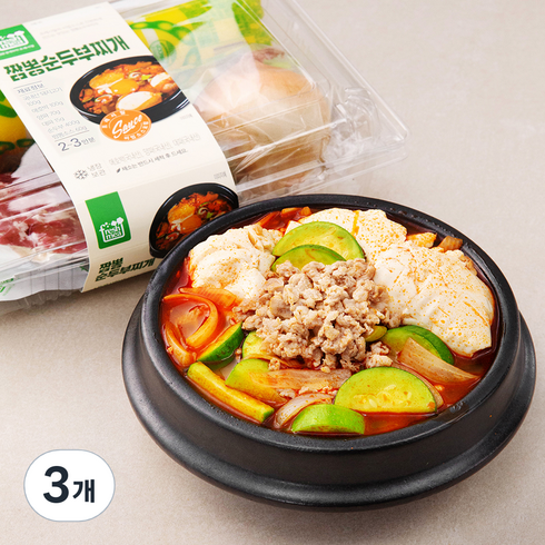 프레시밀 짬뽕 순두부 밀키트, 745g, 3개