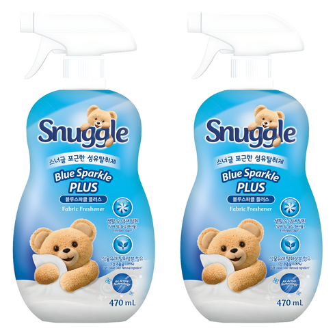 스너글 섬유탈취제 블루스파클 플러스 본품, 470ml, 2개