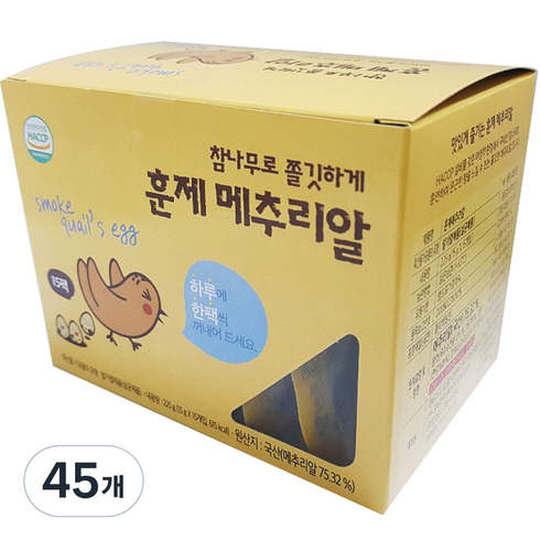 행복담기 훈제 메추리알, 45개, 15g