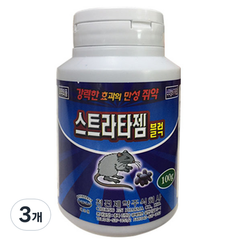 스트라타젬 쥐약 블럭 100g, 1개입, 3개