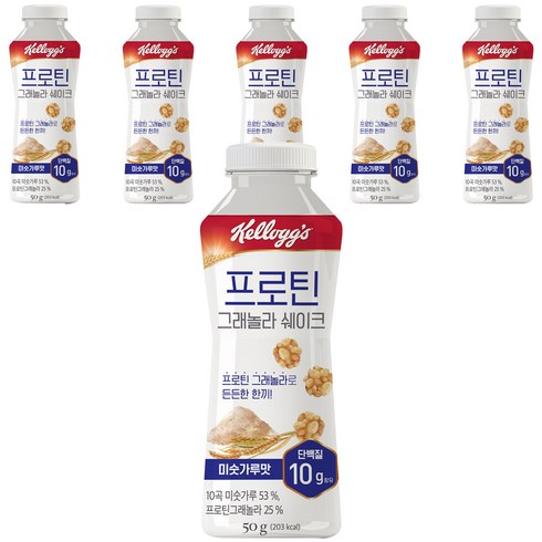 켈로그 프로틴 그래놀라 쉐이크 미숫가루맛, 50g, 6개