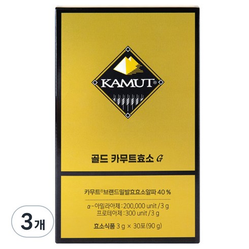 카무트 프리미엄 효소90 12박스쌀1팩 - 카무트 그레인온 골드 카무트효소G, 90g, 3개