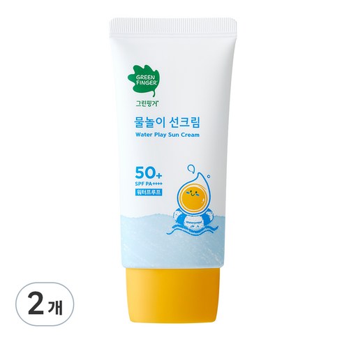 그린핑거워터프루프 - 그린핑거 물놀이 선크림 워터프루프 SPF50+ PA++++, 50ml, 2개