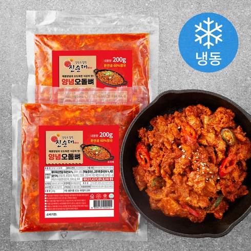 오돌뼈 - 강창구찹쌀진순대 양념 오돌뼈 (냉동), 200g, 2개