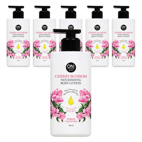 온더바디 너리싱 바디로션 체리블라썸향, 400ml, 6개