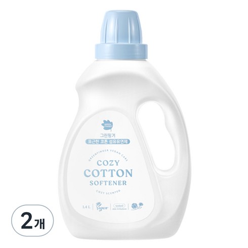 그린핑거세제 - 그린핑거 포근한 코튼 섬유유연제 화이트 플로럴 본품, 1.4L, 2개