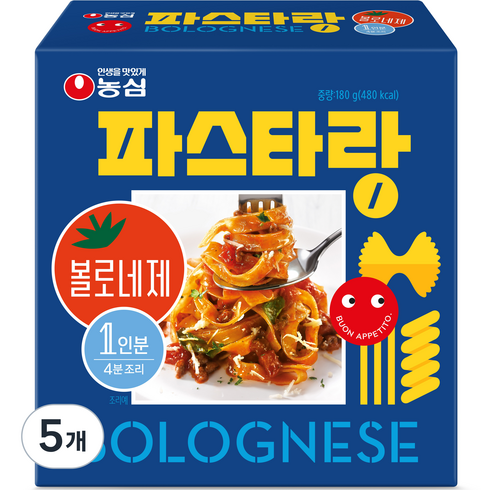 농심 파스타랑 볼로네제, 5개, 180g