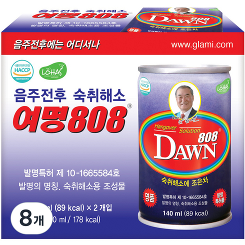 그래미 여명808 숙취해소음료, 140ml, 8개