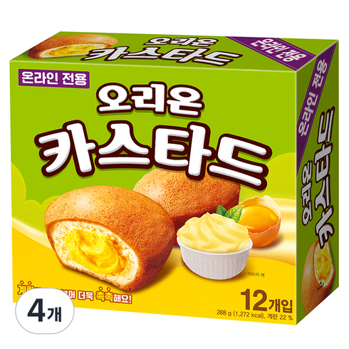 카카오파스타 - 오리온 카스타드, 288g, 4개