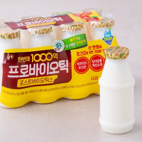 2023년 가성비 최고 프로바이오틱스 - 남양 한번에 1000억 프로바이오틱스 사과, 130ml, 8개