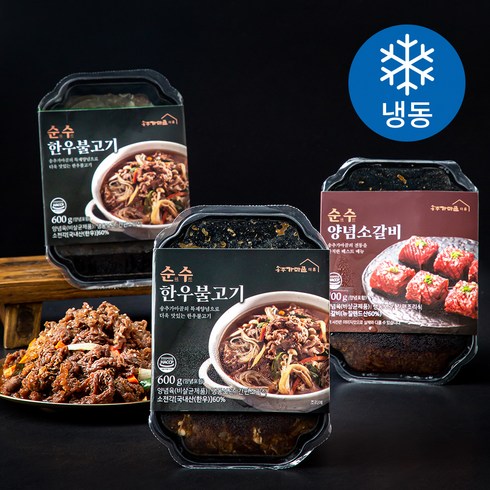 송추가마골 순수 B세트 (양념 소갈비 700g + 한우불고기 600g x 2개) (냉동), 1세트