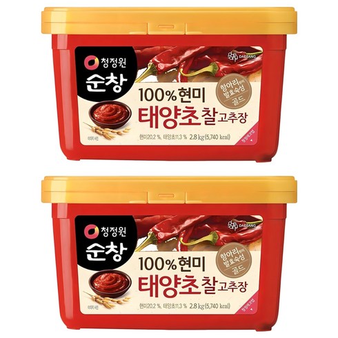 청정원순창 100% 현미 태양초 찰고추장, 2.8kg, 2개