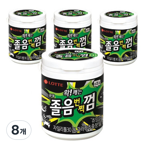 롯데 확 깨는 졸음 번쩍 껌, 87g, 8개