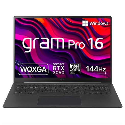lg전자노트북 - LG전자 그램 Pro 16 코어 울트라5 RTX3050, 옵시디안 블랙, 512GB, 16GB, WIN11 Home, 16Z90SP-EA5BK