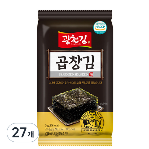 광천김 곱창도시락김, 5g, 27개