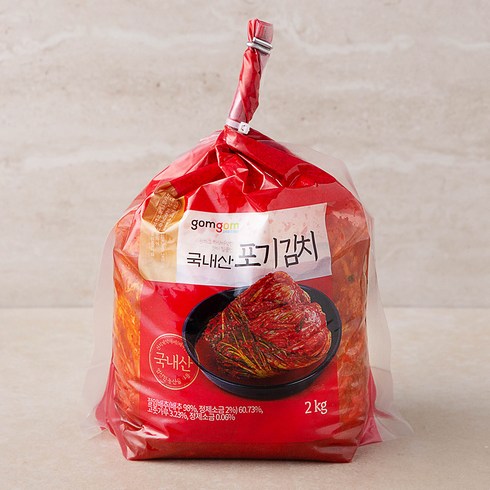 2023년 가성비 최고 김장김치 - 곰곰 국내산 포기 김치 (냉장), 2kg, 1개