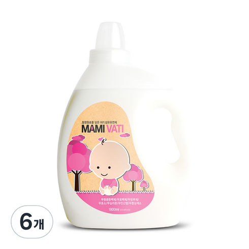 마미바티 아기 섬유유연제, 1.8L, 6개