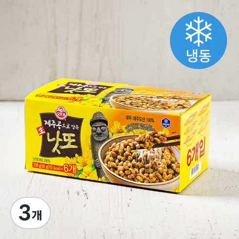 오뚜기낫또 - 오뚜기 제주콩으로 만든 생낫또 (냉동), 336g, 3개