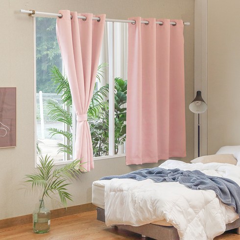 컬러스토리 아일렛 암막커튼, 크림핑크