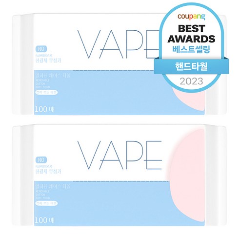 VAPE 일회용 페이스타올 각티슈 100p, 100매, 2개