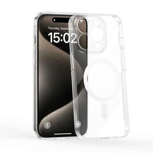 2023년 가성비 좋은 폰케이스 - 베이스어스 맥세이프 호환 마그네틱 초슬림 변색방지 루센트 젤하드 휴대폰 케이스 0.5mm