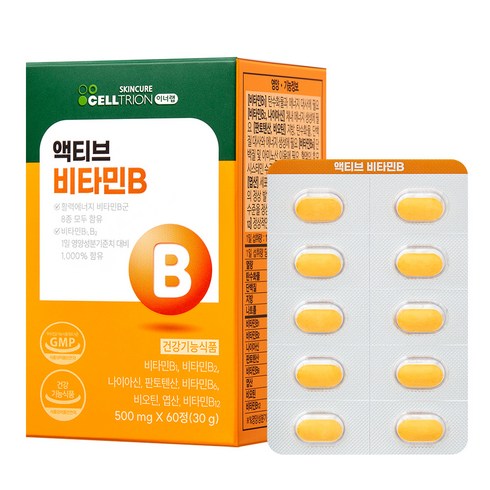 비타민b - 셀트리온 이너랩 액티브 활력 비타민B 콤플렉스 30g, 60정, 1개