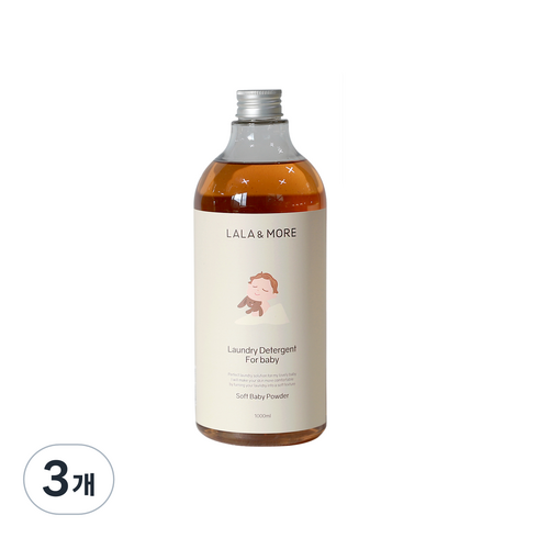 라라앤모어 아기옷 세제 베이비파우더향 1000ml, 3개