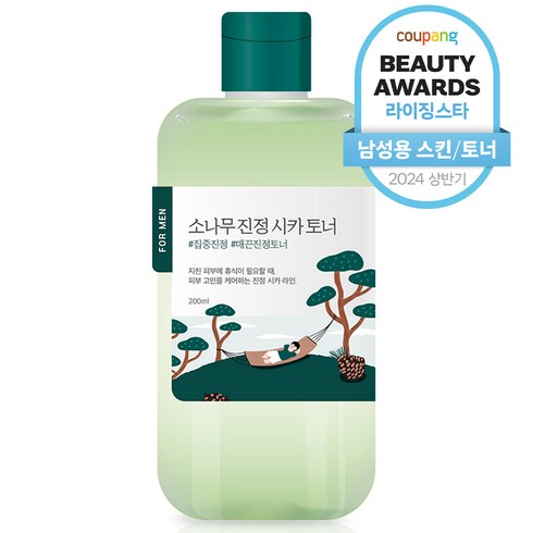 남성토너 - 라운드랩 포 맨 소나무 진정 시카 토너, 200ml, 1개