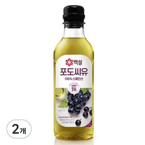 백설포도씨유 - 백설 포도씨유, 500ml, 2개