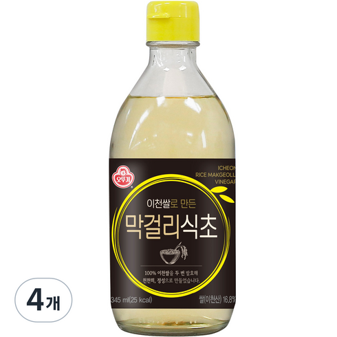 막걸리식초 - 오뚜기 이천쌀로 만든 막걸리 식초, 345ml, 4개