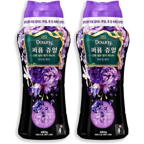 다우니 퍼퓸 쥬얼 자수정 베리 향기 부스터, 480g, 2개