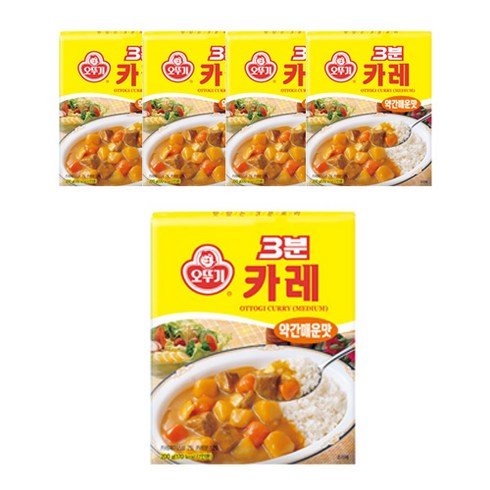 오뚜기 3분 카레 약간매운맛, 200g, 5개