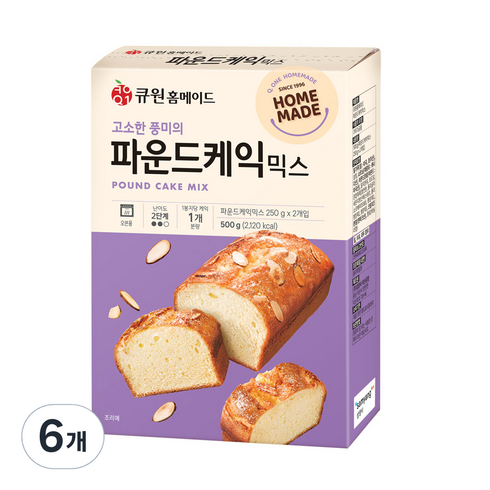 큐원 파운드 케익 믹스 2p, 500g, 6개