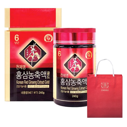 천제명홍삼 홍삼농축액골드 + 쇼핑백, 240g, 1개