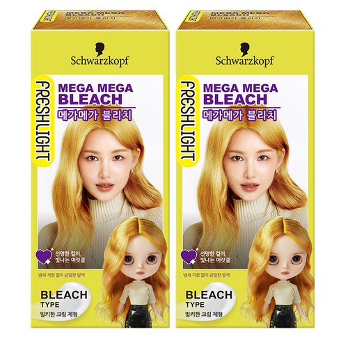 블랙빼기 - 프레쉬라이트 헤어 블리치 메가메가 탈색제, 130ml, 2개