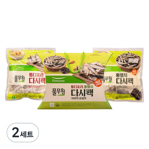 풀무원 통디포리 다시팩 180g + 통멸치 다시팩 180g 세트, 2세트