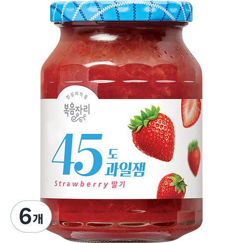 복음자리 45도 과일잼 딸기, 350g, 6개