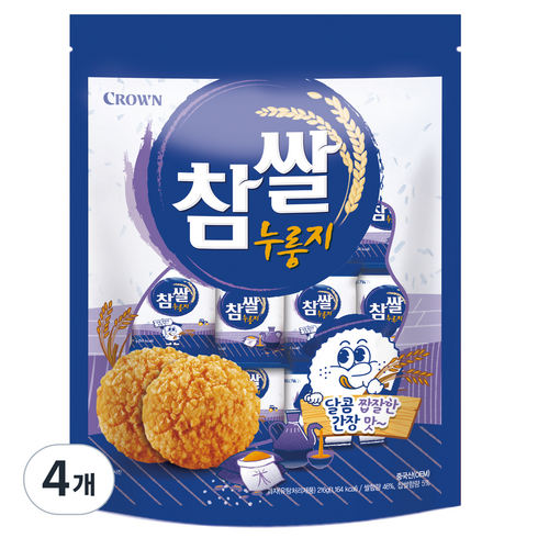 찹쌀누룽지 - 크라운 참쌀 누룽지 24p, 216g, 4개