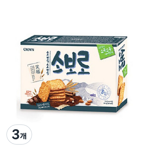 크라운 소복소복 소보로 과자, 240g, 3개