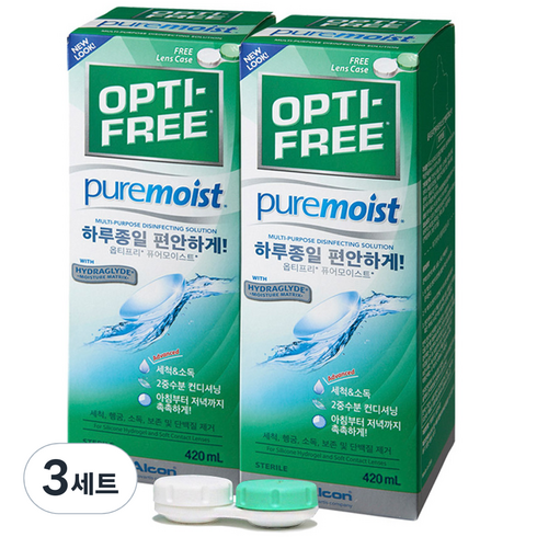 옵티프리 퓨어모이스트 렌즈세정액 420ml x 2p + 렌즈케이스, 6개