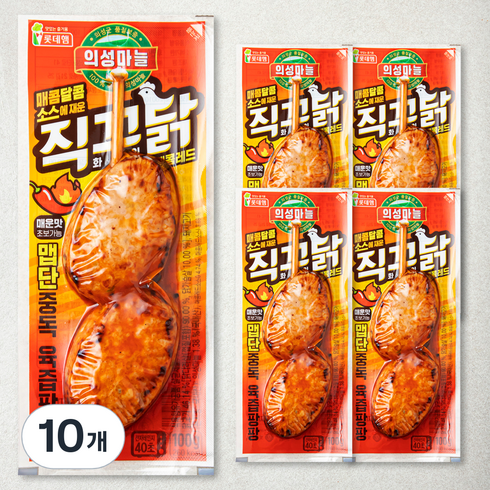 롯데햄 의성마늘 직꾸닭 매콤레드, 100g, 10개