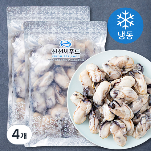 통영 개별 냉동굴 6팩 - 신선씨푸드 냉동굴 (냉동), 500g, 4개