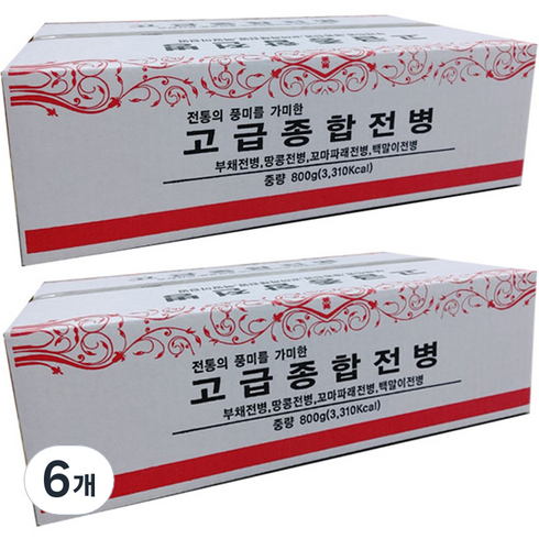 정다운식품 추억의 옛날과자 고급 종합 전병, 800g, 6개